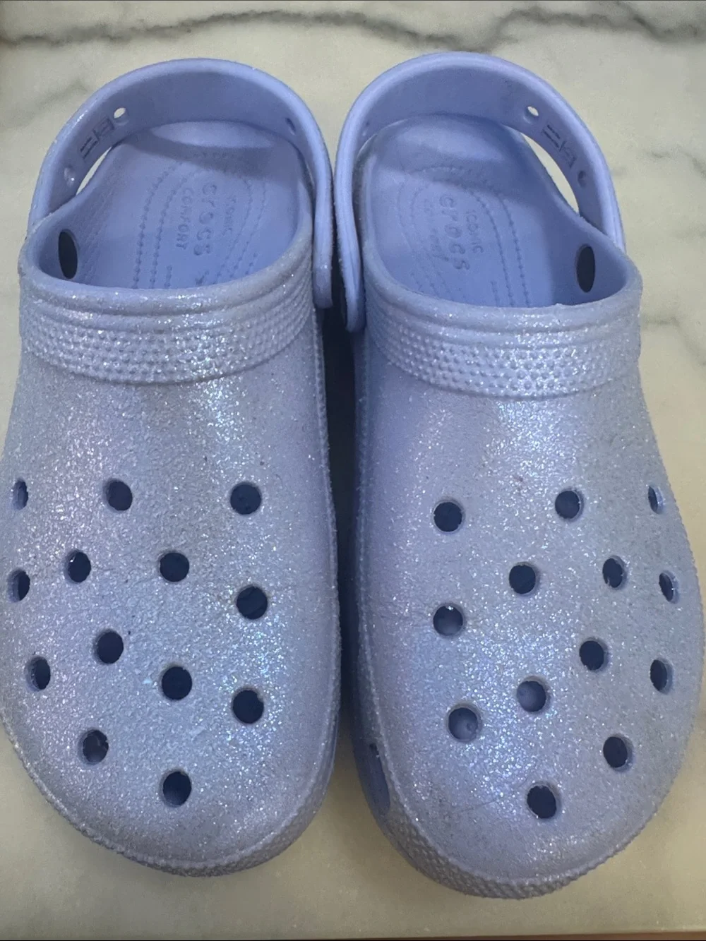 Crocs- lilac/glittery